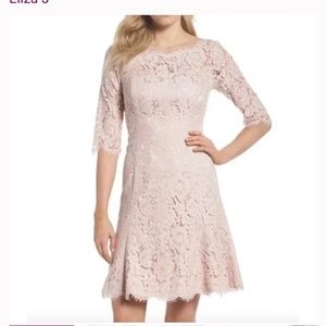 Eliza J Lace Fit & Flare Cocktail Dress